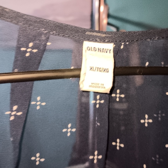 Old Navy Navy Blue Sheer Blouse - Picture 2 of 2